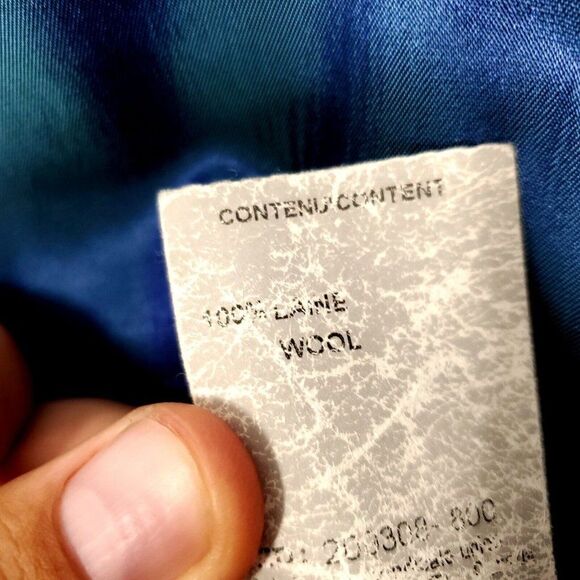 DAMAGED Arnold Brant Marzotto Wool 3‎ Button Blazer 48L Blue - Picture 12 of 15